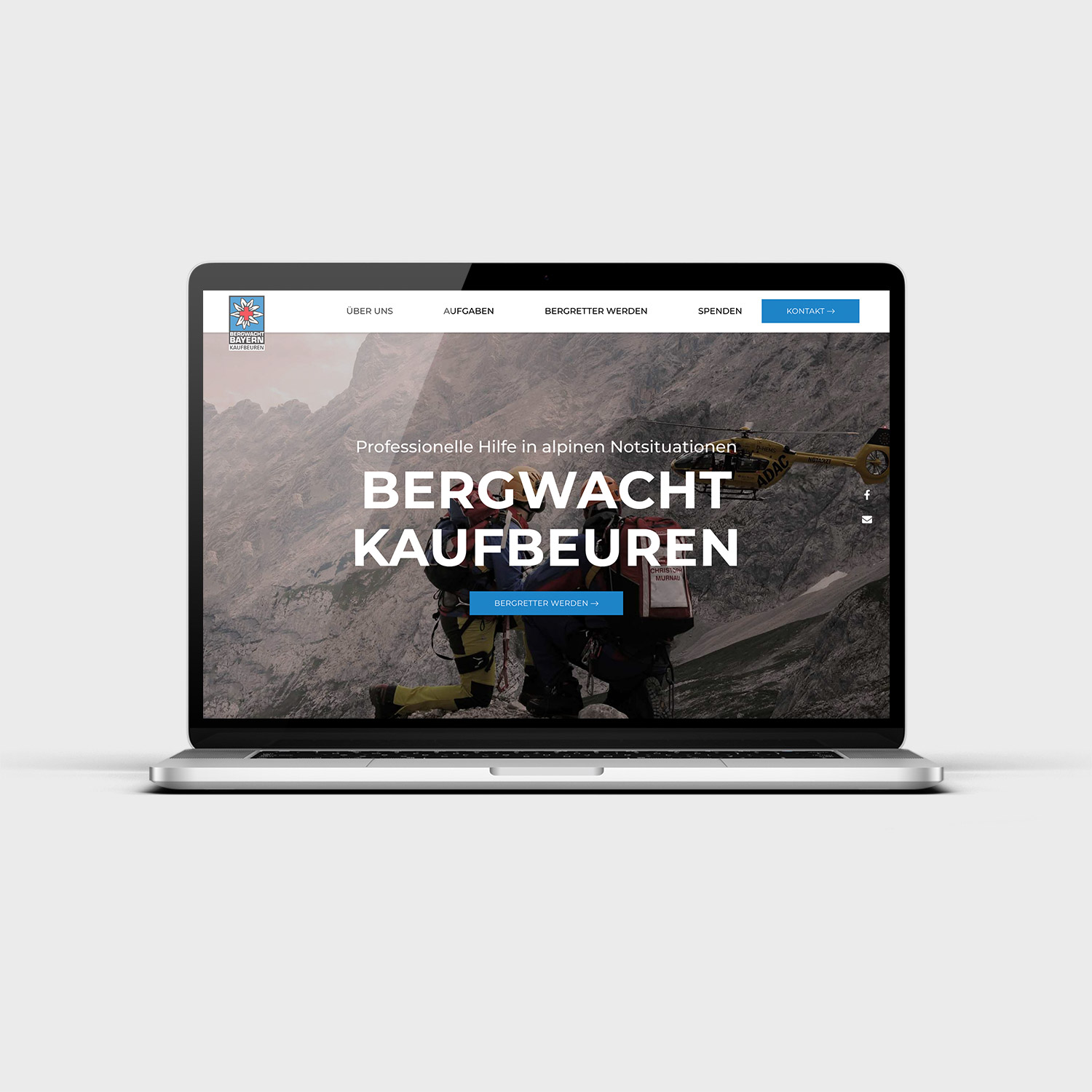 Webdesign und SEO für die Bergwacht Kaufbeuren von Cashcow Marketing
